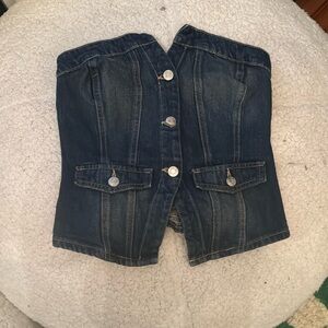 zara denim corset, size small